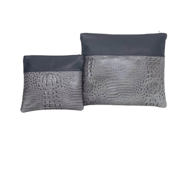 Two Toned Multi-Textured Personalized Tallit & Tef | Tefillin & Access